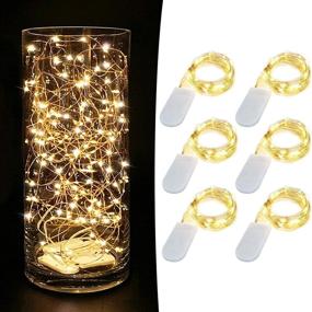 img 4 attached to 🔋 6 Pack Battery Operated Fairy Lights, 120 Mini LEDs, Multi Length Starry String Lights with Copper Wire, Firefly Fairy Lights for Jars Party Christmas Halloween - Warm White (Batteries NOT Included)