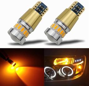 img 4 attached to 🔆 KISLED 12-24V Amber Yellow LED Bulbs with Projectors for Side Marker Cargo High Mount 3rd Brake Lights - Super Bright 194 912 921 168 175 2825 W5W T10