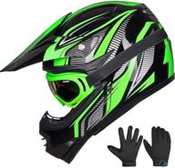 ilm youth-l green/silver atv motocross dirt bike helmet dot approved – ideal for off-road adventures! logo