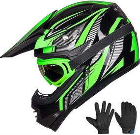img 4 attached to ILM Youth-L Green/Silver ATV Motocross Dirt Bike Helmet DOT Approved – Ideal for Off-Road Adventures!