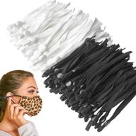 🔗 100-piece elastic band cord with adjustable buckle for earloop lanyards and diy crafting - stretchy earmuff rope with flat buckles - sewing elastic cord supplies logo