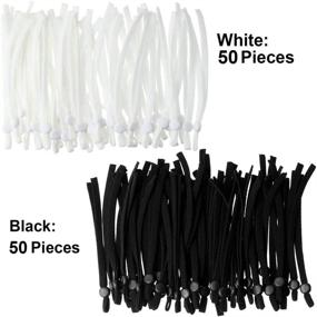 img 1 attached to 🔗 100-Piece Elastic Band Cord with Adjustable Buckle for Earloop Lanyards and DIY Crafting - Stretchy Earmuff Rope with Flat Buckles - Sewing Elastic Cord Supplies