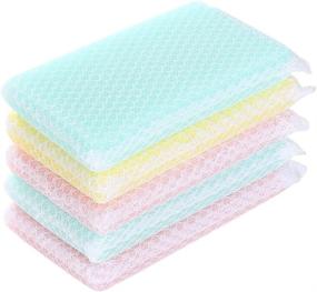 img 4 attached to FaSoLa Magic Durable Kitchen Cleaning Sponge: Multicolor Pack of 5 – Effortless Cleaning at your Fingertips!