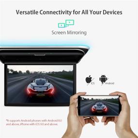 img 1 attached to XTRONS Автомобильный потолочный плеер Android с широким IPS-экраном 17,3 дюйма и видео 8K, встроенными стереодинамиками - Поворотный автомобильный монитор с Bluetooth 5.0, WiFi, HDMI, USB, поддержкой ИК.