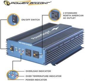 img 1 attached to 🔌 600W Power Bright Pure Sine Power Inverter - True Sine 12V DC to 120V AC Converter with USB Charging Port for Emergencies, Hurricanes, and Storm Outages - APS600-12