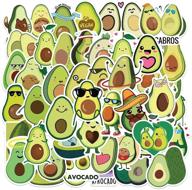 🥑 avocado stickers: 50 pcs waterproof vinyl decals for water bottles, laptop, refrigerator & more logo