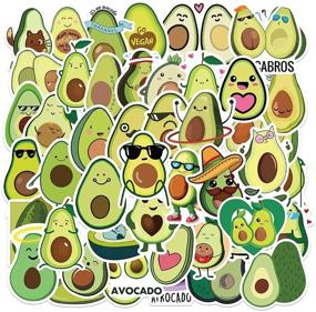 img 4 attached to 🥑 Avocado Stickers: 50 Pcs Waterproof Vinyl Decals for Water Bottles, Laptop, Refrigerator & More