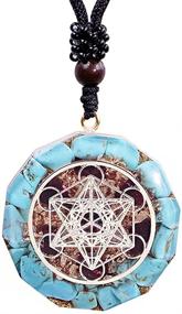 img 4 attached to 🌟 Stunning Day Day Up Orgonite Pendant: Genuine Turquoises Reiki Energy Generator Necklace Jewelry