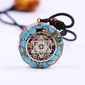 img 3 attached to 🌟 Stunning Day Day Up Orgonite Pendant: Genuine Turquoises Reiki Energy Generator Necklace Jewelry