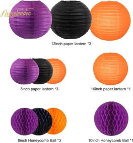 img 2 attached to 🎃 16Pcs Halloween Party Decorations Kit - Orange Black Tissue Pom Pom Paper Lantern Honeycomb Ball Set for Halloween Theme Party, Horror Party, Trick or Treating, and Birthday Party Supplies