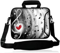 ❤️ icolor neoprene laptop bag case sleeve - 15" music & red heart design, shoulder messenger bag, dual zipper, notebook pouch holder logo