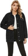 puwei boyfriend oversized trucker 1452 blackx1 xxl women's clothing and coats, jackets & vests logo