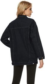 img 2 attached to PUWEI Boyfriend Oversized Trucker 1452 BlackX1 XXL Women's Clothing and Coats, Jackets & Vests