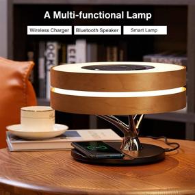 img 3 attached to 🔦 Masdio Ampulla Horizon Bedside Lamp - 10W Wireless Charger, Bluetooth Speaker, Digital Clock, Stepless Dimming & Sleep Mode - Ideal Nightstand Lamp for Ambient Lighting