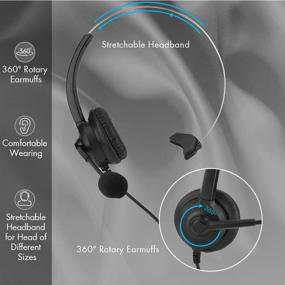 img 2 attached to 🎧 H300 Microphone Headset: Crystal Plug for Noise-Free Calls on Landline, Mobile Phones, PC Games - Ultimate Comfort for Call Centers