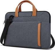 💼 13.3-14 inch laptop bag: waterproof sleeve case with straps and handle – business and school notebook computer bag, dark grey logo