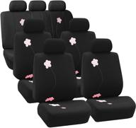 fh group limited time only three row floral design cloth car seat covers, airbag compatible and split bench, black - fit most car, truck, suv, or van - fh-fb053217 logo