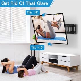 img 2 attached to 📺 PERLESMITH Full Motion TV Wall Mount Bracket | 37-75 inch LED LCD OLED 4K Flat Curved | Swivel Arms, Tilt, Rotation | Max VESA 600x400 | Supports up to 132lbs | PSLF7