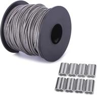 🖼️ ubilink 167ft (50m) stainless steel picture hanging wire - 1.5mm, supports up to 150lbs, spool included - ideal for picture frames, mirrors, paintings, and hanging objects - includes 20 aluminum sleeves logo