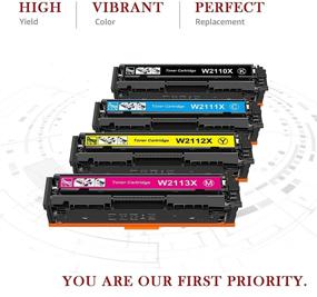 img 1 attached to 🖨️ 4-Pack Toner Kingdom Compatible Toner Cartridge Replacement for HP 206X 206A W2110X W2110A - Compatible with HP Color Pro MFP M283fdw M255dw M283cdw M283 M255 M282nw - Black Cyan Yellow Magenta