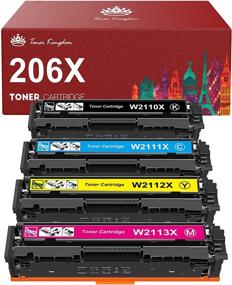 img 4 attached to 🖨️ 4-Pack Toner Kingdom Compatible Toner Cartridge Replacement for HP 206X 206A W2110X W2110A - Compatible with HP Color Pro MFP M283fdw M255dw M283cdw M283 M255 M282nw - Black Cyan Yellow Magenta