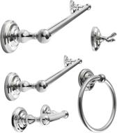 🚿 sento robiki bathroom accessories set- premium bath hardware in polished chrome: includes robe hook, tp holder, towel ring, 18” & 24” towel bar- wall mounted 5-piece metal set logo