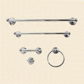 img 2 attached to 🚿 SENTO ROBIKI Bathroom Accessories Set- Premium Bath Hardware in Polished Chrome: Includes Robe Hook, TP Holder, Towel Ring, 18” & 24” Towel Bar- Wall Mounted 5-Piece Metal Set