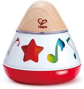 img 4 attached to 🎵 Hape E0332 Вращающийся детский музыкальный ящик: вращайте и слушайте музыку, не требует батареек, 40 x 40 см, многоцветный - лучшие предложения!