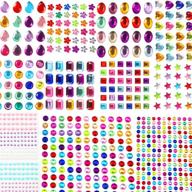 💎 1782pcs self adhesive gems stickers - craft bling rhinestones for diy crafts, assorted shapes jewels rhinestones stickers in muticolor logo