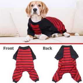 img 1 attached to 🐾 Soft Pet Onesie Dog Pajamas - Set of 3 Pieces, Breathable Puppy Shirts, Striped Dog Clothing, Cozy Cat Pajamas, Sleep Clothes for Pets (Size: Large)