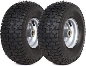 img 3 attached to 🚜 AR-PRO 2 Pack 15 x 6.00-6 Tire and Wheel Set for Lawn Tractors - High-Quality with 3/4" Bearings