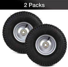 img 1 attached to 🚜 AR-PRO 2 Pack 15 x 6.00-6 Tire and Wheel Set for Lawn Tractors - High-Quality with 3/4" Bearings