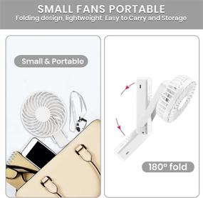 img 1 attached to 🌬️ IQeer Mini Handheld Fan: Small, Powerful & Portable - Battery Operated, USB Rechargeable for Indoor & Outdoor Use (WHITE)