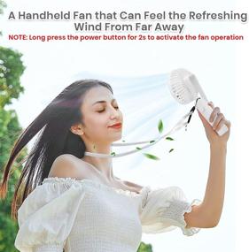 img 3 attached to 🌬️ IQeer Mini Handheld Fan: Small, Powerful & Portable - Battery Operated, USB Rechargeable for Indoor & Outdoor Use (WHITE)