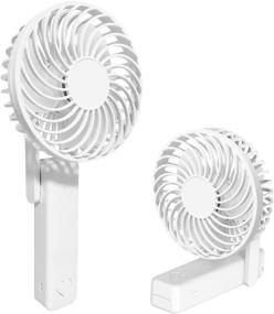 img 4 attached to 🌬️ IQeer Mini Handheld Fan: Small, Powerful & Portable - Battery Operated, USB Rechargeable for Indoor & Outdoor Use (WHITE)