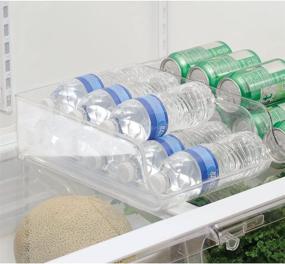 img 3 attached to 🧺 Organize Your Fridge with iDesign Clear Water Bottle Holder - Set of 2 Bin Organizers