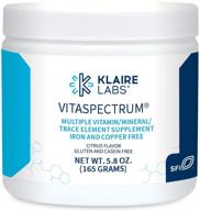 🍊 klaire labs vitaspectrum powder for kids: essential nutrients multivitamin/mineral - citrus flavor - no copper, iron, gluten or casein - 30 servings, 165 grams logo