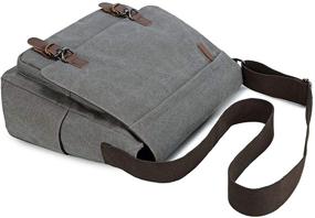 img 2 attached to 👜 Retro Canvas Messenger Bag for Men - Casual Business Briefcase for 13.3-15.6 Inch Laptop - Shoulder Bag Satchel