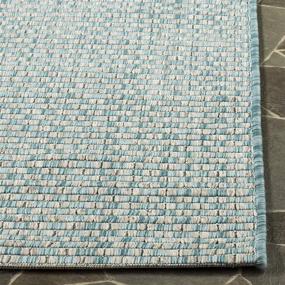 img 2 attached to 🏠 Safavieh Courtyard Collection CY8653 Non-Shedding Runner Rug - Indoor/Outdoor Easy Cleaning Rug for Patio, Backyard, Porch, Deck, and Mudroom - 2'3" x 6'7" - Light Blue/Light Grey