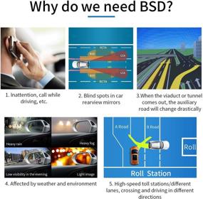 img 1 attached to 🚗 BY-J BSD Blind Spot Detection System with Line Assist, BSM Blind Spot Monitoring System with Rearview Mirror, 24GHz Millimeter Wave Radar with LED Sign