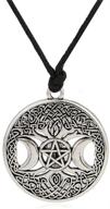 🌙 vassago vintage norse mythology tree of life yggdrasil triple moon goddess pentacle pendant amulet necklace logo