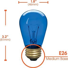 img 1 attached to Incandescent S14 Edison Blue Light Bulbs - 12 Pack, E26 Medium Base, String Light Replacement, 130V