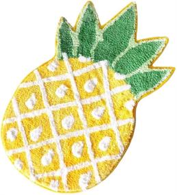 img 4 attached to 🍍 HYST Playtime Cozy Cartoon Panda/Pineapple Carpet - Water Absorbing Non-Slip Mat for Bedroom, Bathroom, and Doorways (Pineapple Design)