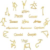 120-piece zodiac theme word message charms - flatback cabochon resin fillers for crafts. includes 12 star signs alloy charms - perfect resin supplies filling accessory kit logo