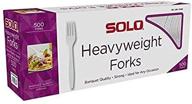 🍴 solo cup company heavyweight plastic cutlery: white forks for standard use logo