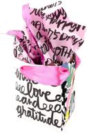 🛍️ hallmark signature 5-inch small triangle gift bag with tissue paper - black and white lettering, mother's day celebration logo