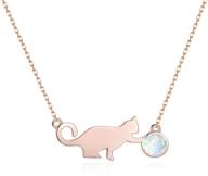 praymos cat necklace: exquisite 925 sterling silver synthetic opal pendant - perfect gift for cat lovers logo