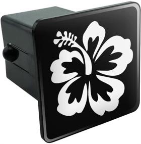 img 3 attached to 🌺 Stylish Hibiscus Flower Trailer Hitch Cover - White On Black Design | Graphics & More 2" Plug Insert