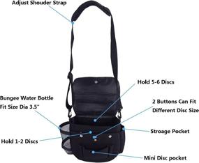 img 2 attached to 👜 9x5x9 Disc Golf Bag with Shoulder Strap and Mesh Bottle Holder