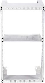img 1 attached to 📶 KENUCO 18U White Wall Mount Open Frame Steel Network Equipment Rack with Shelf - 17.75 Inch Deep - White